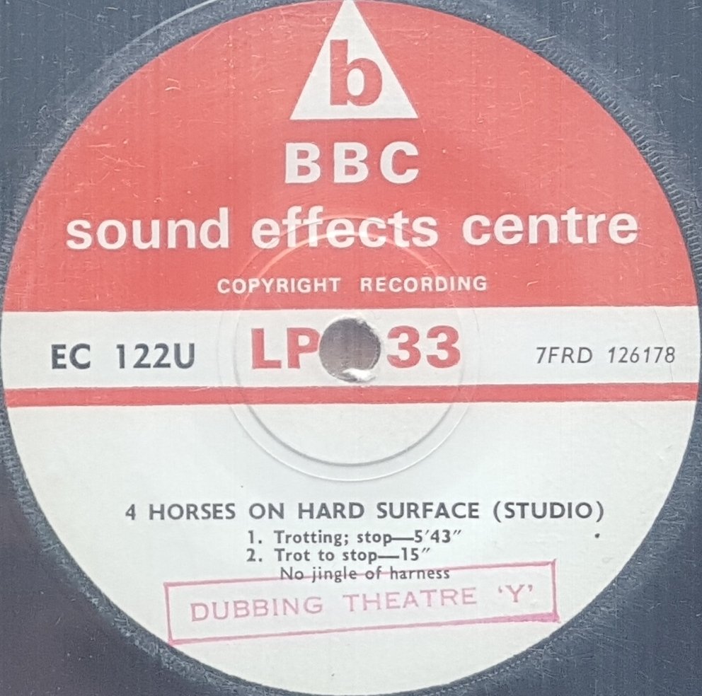 EC 122U 4 horses on hard surface (Studio) Not registered from the BBC records and Tapes library Label
